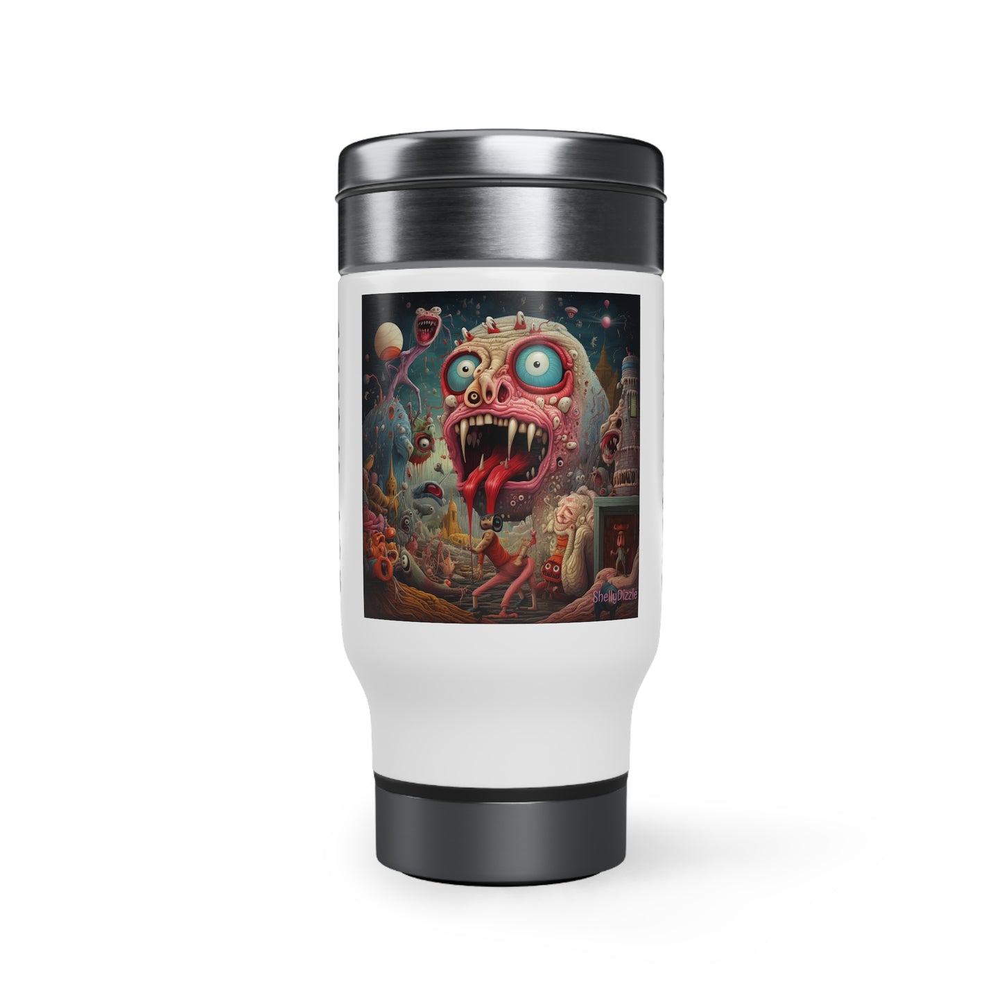 Get Weird Stay Weird Stainless Steel Travel Mug with Handle, 14oz