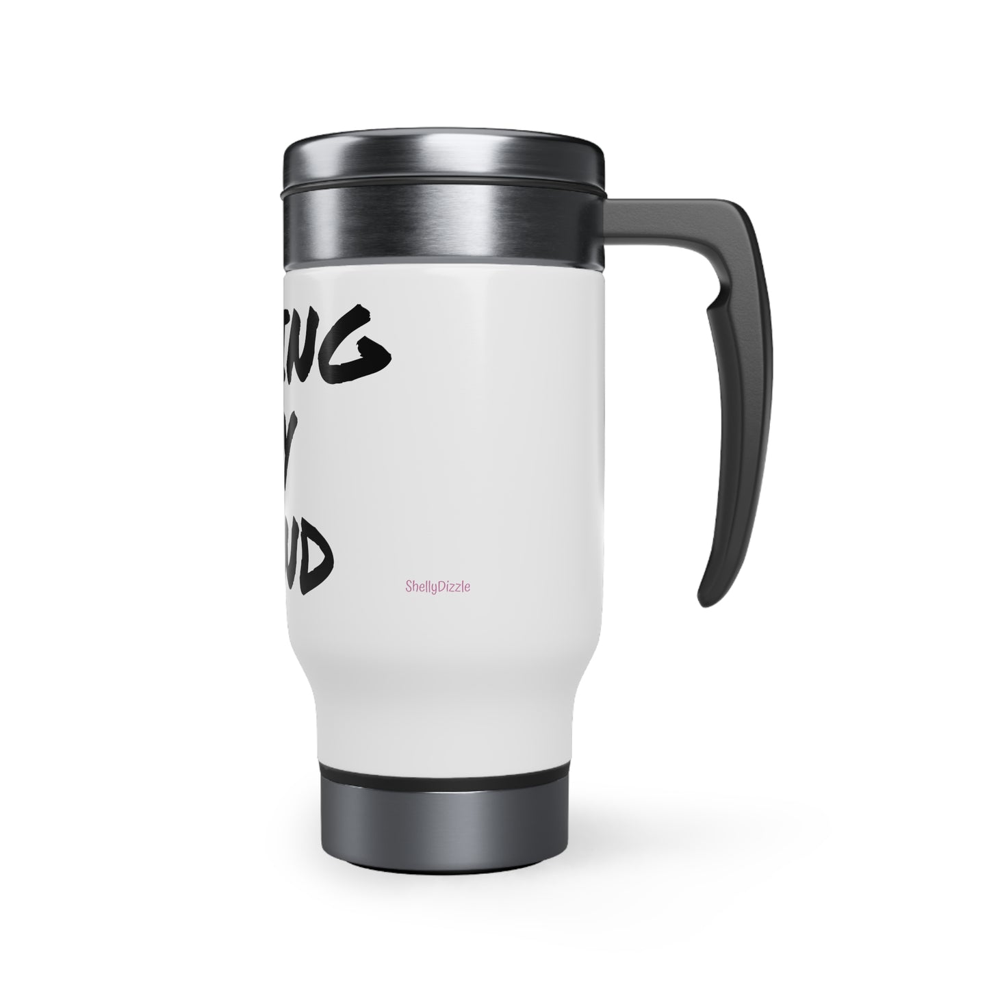 Losing My Mind Black Stainless Steel Travel Mug with Handle, 14oz