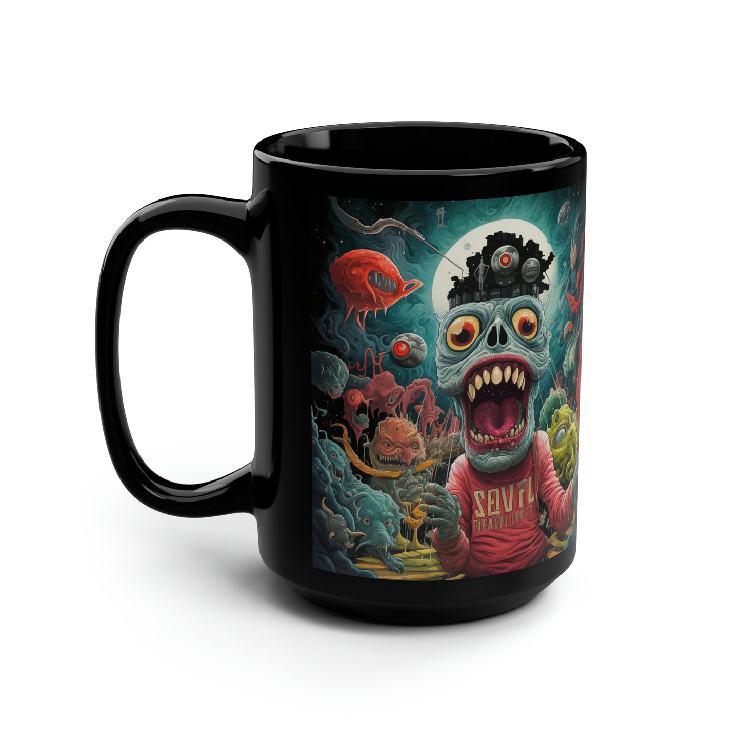 Get Weird Stay Weird Black Mug, 15oz