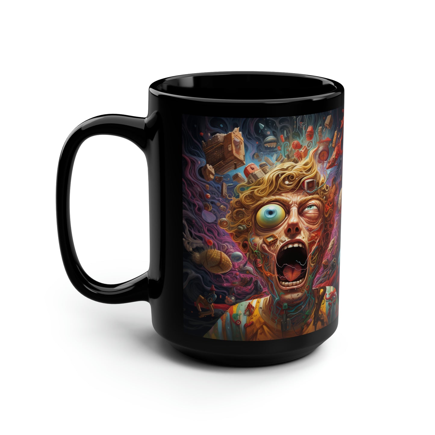 Get Weird Stay Weird Black Mug, 15oz