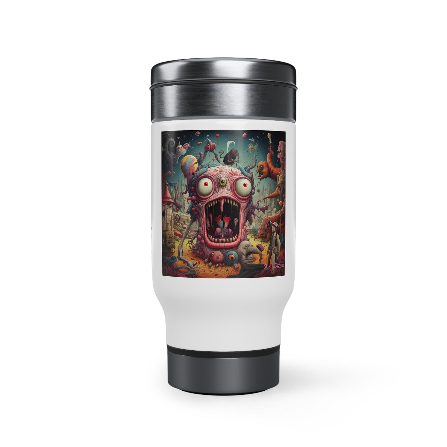 Get Weird Stay Weird Stainless Steel Travel Mug with Handle, 14oz