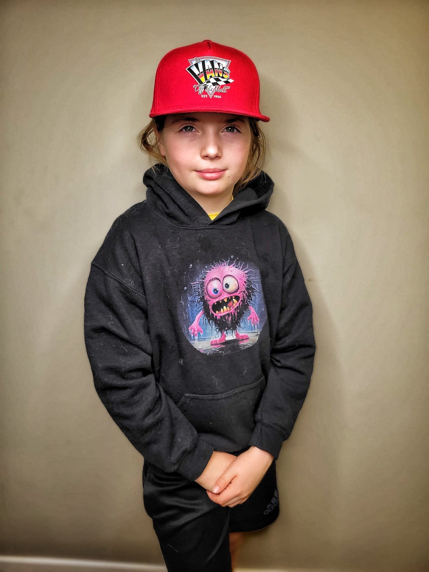 Shelly Dizzles Pink Monster Youth Hooded Sweatshirt