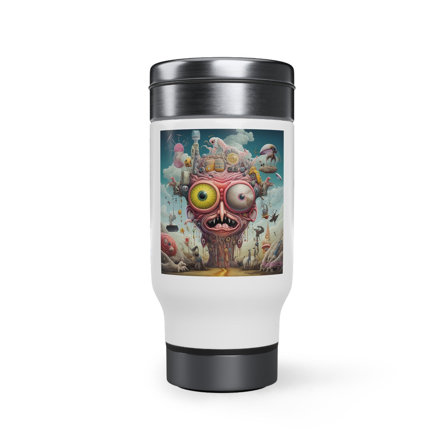 Get Weird Stay Weird Stainless Steel Travel Mug with Handle, 14oz